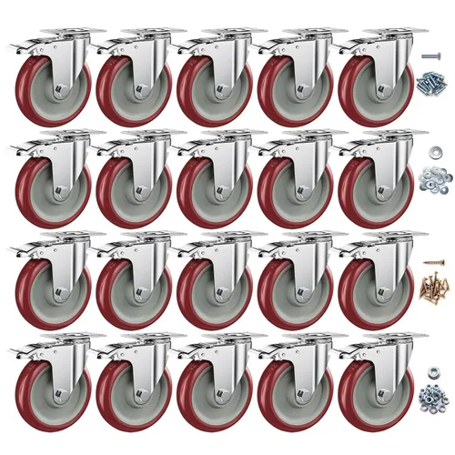 Miniatura 33 de Ruedas giratorias de 2 pulgadas con frenos, juego de 4 ruedas de bloqueo resistentes, ruedas negras que no se dañan para carrito de muebles de banco