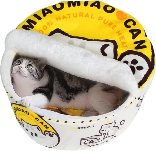 Miniatura 9 de 寵幸 Cama de Fideos Ramen para Perros y Gatos, Mantiene el Calor y Súper Suave Nido Creativo para Mascotas para Gatos de Interior, Cojín Extraíble