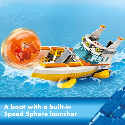 Miniatura 3 de LEGO Sonic The Hedgehog: Tails' Adventure Boat Juego de Construcción de Juguete Interactivo, Juguete de Videojuego con Personajes de Sonic y Esquís