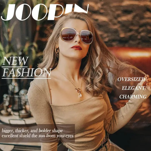 Miniatura 26 de Joopin Lentes de sol de gran tamaño para mujer, polarizados, grandes, para conducción, protección UV, grandes sombras