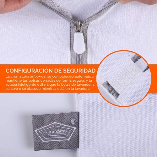 Miniatura 5 de Kimmama Bolsa de lavandería de malla, bolsa de lavado a máquina, saco de lavado de red con cremallera, bolsa de secadora para limpiar y secar paños