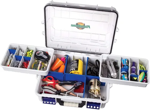 Miniatura 4 de Flambeau Outdoors 3000WPNC Maletín impermeable 3000, caja portátil impermeable para aparejos con bandejas, gris/transparente