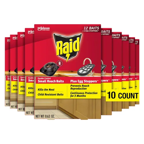 Miniatura 11 de Raid Double Control - Cebos pequeños para cucarachas y tapones para huevos, 12 unidades (paquete de 3)