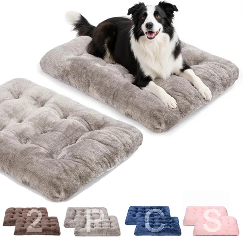 Miniatura 15 de POMIU Paquete de 2 camas lavables para perros, camas de felpa de lujo con antideslizante, lavable a máquina, tapete para dormir para perros grandes