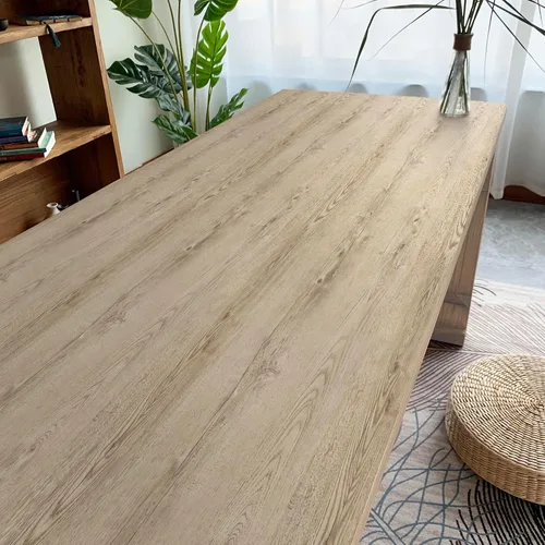 Miniatura 6 de GloryTik Papel de contacto de grano de madera marrón claro de 118 x 17.7 pulgadas, papel tapiz de madera sintética para despegar y pegar, extraíble