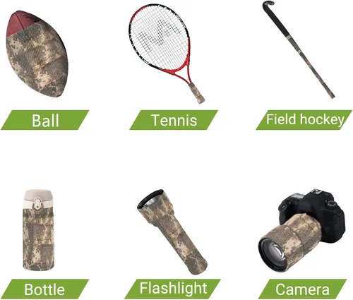Miniatura 5 de Cinta adhesiva de camuflaje de 6 rollos, 1/2/3/4 pulgadas x 14.8 pies, vendaje autoadhesivo de camuflaje para acampar al aire libre, tira elástica