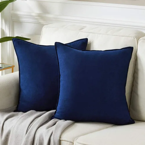 Miniatura 7 de Fancy Homi - Paquete de 2 fundas de almohada decorativas azul real de 14x14 pulgadas para sala de estar, sofá cama, sofá, decoración moderna bohemia