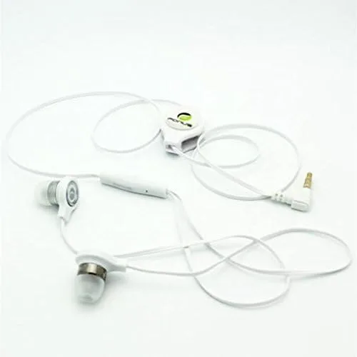Miniatura 3 de Auriculares retráctiles manos libres con micrófono dual auriculares intrauditivos con cable [0.138 in] [blanco] para iPod Nano 5ª, 7ª