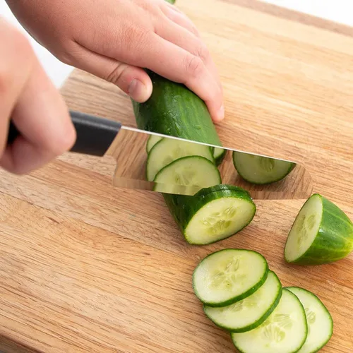 Miniatura 4 de Rada Cuchillo de cocina para cubiertos, hoja de acero inoxidable y mango de resina de acero negro, fabricado en EE. UU., 10-7/8 pulgadas