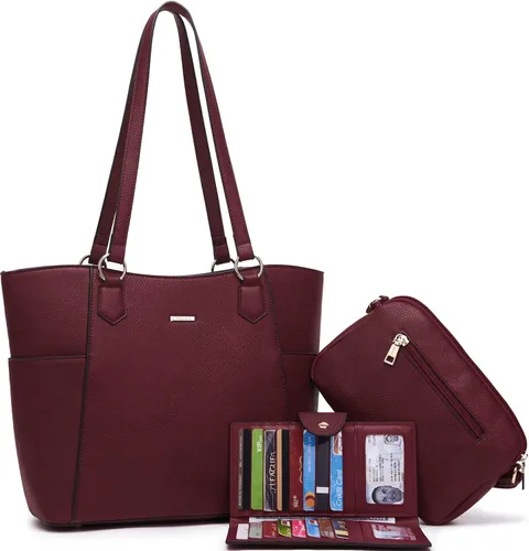 Miniatura 7 de Bolsos de mano para mujer, juego de bolso y cartera, bolsas de hombro grandes, bolsos cruzados, carteras