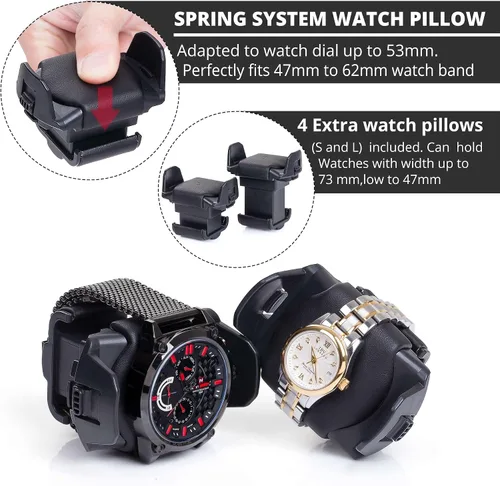 Miniatura 5 de Utilizado como nuevo Bobinador de reloj para relojes automáticos, carcasa de fibra de carbono con laca de alto brillo, almohadas de reloj ajustables