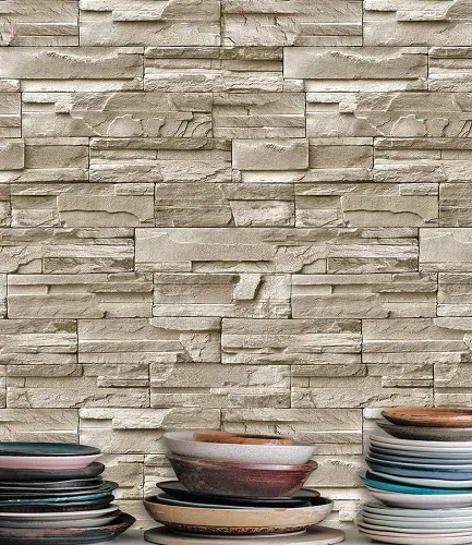 Miniatura 10 de H9217 - Papel tapiz rectangular para despegar y pegar, papel tapiz de ladrillo de 17.7 pulgadas x 9.8 pies, azulejos autoadhesivos de metro, papel