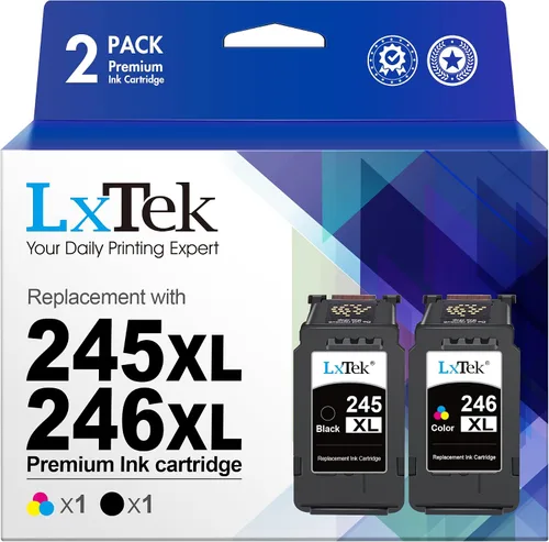 LxTek - Cartucho de tinta remanufacturado para Canon PG-245XL CL-246XL PG-243 CL-244 XL para usar con Pixma MX492 MX490 MG2420 MG2520 MG2522 MG2920