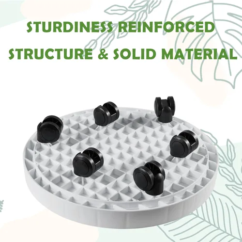 Miniatura 5 de Carrito para Macetas de 17.5 Pulgadas con Platillo Rodante y Ruedas, Soporte con Ruedas Resistente para Plantas en Maceta, Bandeja Base Redonda