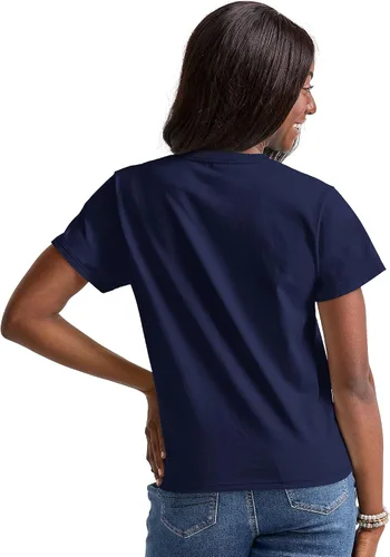 Miniatura 2 de Hanes Essentials, Camiseta de algodón con cuello redondo, camiseta de ajuste clásico para mujer