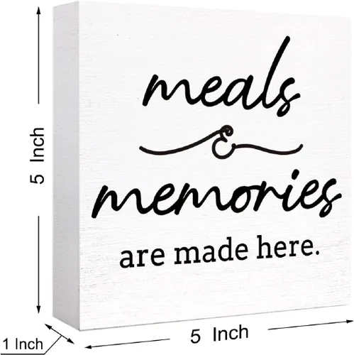Miniatura 2 de Letreros de madera para cocina, con texto en inglés "Meals and Memories are Made Here" ("Meals and Memories are Made Here") para cocina, letrero