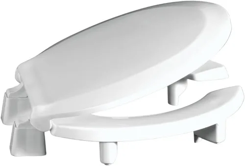 Centoco Asiento de inodoro elevado de 3 pulgadas para personas mayores, redondo, frente abierto con tapa, comercial, plástico, fabricado en los