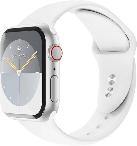 Miniatura 10 de Sinjimoru Correa de silicona para Apple Watch, compatible con Apple Watch de 1.496 in, 1.575 in, 1.614 in, 1.654 in, 1.732 in, 1.772 in, 1.929 in