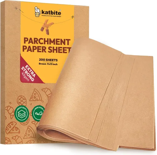 Miniatura 20 de Katbite 350 hojas de papel pergamino de 9 x 13 pulgadas, papel de hornear sin blanquear de servicio pesado, antiadherente y a prueba de aceite