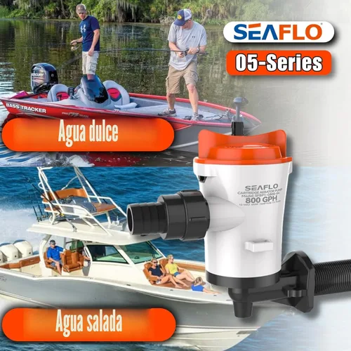 Miniatura 4 de Seaflo Livewell tanque de carnada viva sumergible con bomba de sentina para bote, 12 V, 800 gph