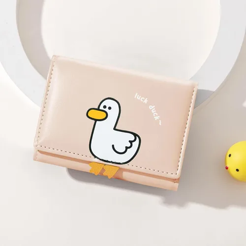 Miniatura 18 de Sunwel Fashion Monedero plegable con diseño de pato en 3D para niñas, con bolsillo para efectivo, tarjetero, monedero con ventana de identificación