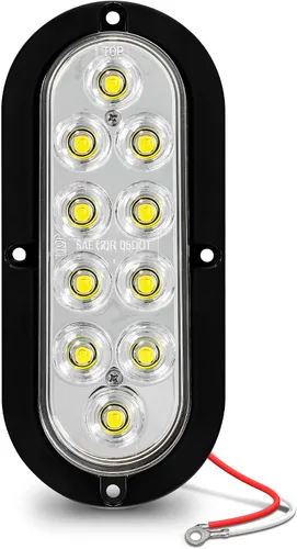 Miniatura 13 de TRUE MODS - Juego de 2 piezas de luces traseras LED ovaladas ámbar de 6 pulgadas para remolque [DOT FMVSS 108 SAE I6P] [montaje en superficie]