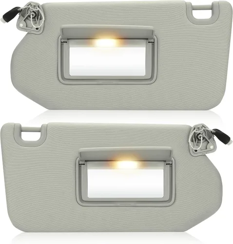 Miniatura 7 de Visera solar de reemplazo para conductor izquierdo y pasajero derecho color beige compatible con Nissan Pathfinder 2013-2018, Infiniti QX60