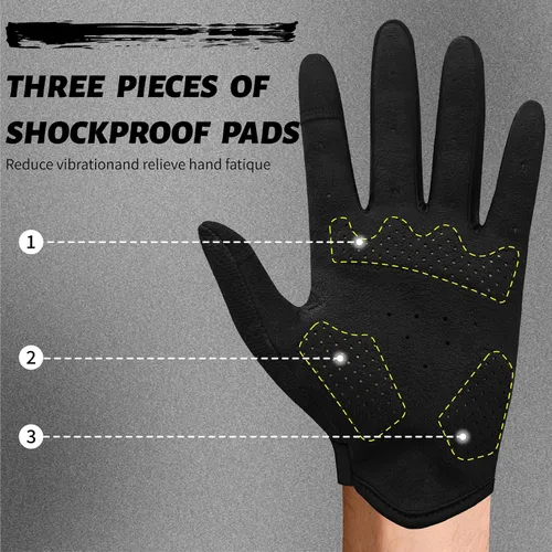 Miniatura 2 de VXW Guantes de ciclismo para hombres y mujeres, con tiras reflectantes y almohadilla antideslizante que absorbe los golpes para bicicletabicicleta