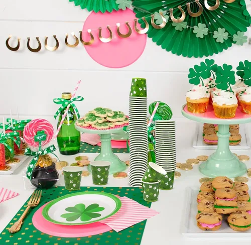 Miniatura 6 de Gift Boutique Paquete de 100 vasos de papel de trébol del día de San Patricio de 2 onzas, mini tazas de trébol verde para fiestas, postres