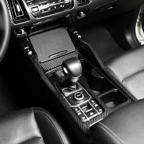 Miniatura 5 de YOUTOOCAR 2PCS Cubiertas de Panel de Palanca de Cambios Trim Compatibles con Kia Sorento 2021-2025 Accesorios (Patrón de Fibra de Carbono)