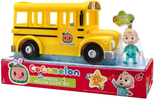 Miniatura 5 de CoComelon Autobús escolar amarillo musical oficial, reproduce clips de "Wheels on The Bus", con figura JJ extraíble, juguetes de personajes