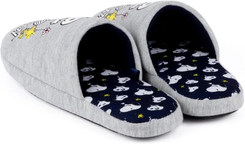 Miniatura 7 de PEANUTS Snoopy - Pantuflas para mujer en color gris marga, calzado de dibujos animados de Snoopy y Woodstock para mujer Zapatos de casa sin cordones