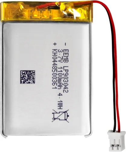 EEMB Batería de polímero de litio 3.7V 1100mAh 903042 Lipo Batería recargable con conector JST de cable para altavoz y dispositivo inalámbrico: