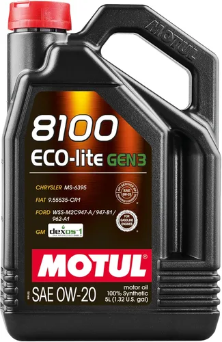 Aceite sintético para motor Motul 8100 0W20 ECO-LITE, 5 litros