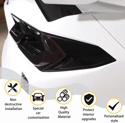 Miniatura 4 de Cubierta de luces traseras de automóvil compatible con Corvette C8 Stingray Z06 E-Ray 2020-2023 2024 2025, cubierta de lámpara trasera ahumada