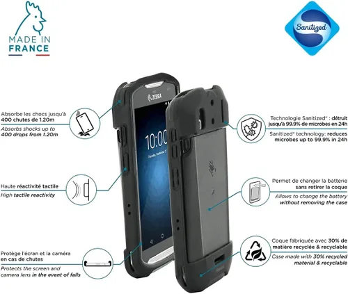 Miniatura 3 de MOBILIS Funda resistente para computadoras móviles Zebra TC51 TC52 TC56 TC57, grado militar, a prueba de golpes, compatible con accesorios de carga