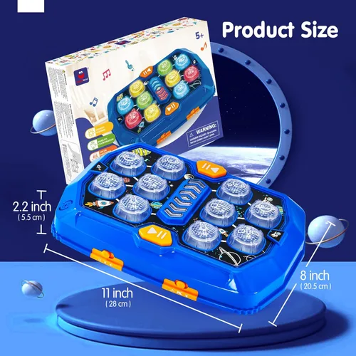 Miniatura 9 de hahaland Juguetes para edades de 5 a 7 años – Juego interactivo Whack A con sonido y tallo de luz Montessori juguete para niños de 3, 4, 5, 6, 7