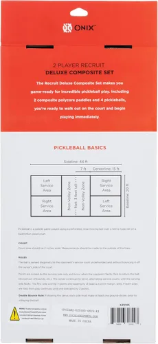 Miniatura 12 de Onix Pickleball Paddle Set with 2 Composite Paddles and 4 Balls — Durable Construction, Stylish Graphics, 90-Day Limited Warranty