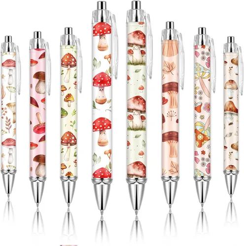 Miniatura 15 de Ireer 8 bolígrafos de bola para mujeres 1.00 mm de tinta negra lindos y elegantes, bolígrafos de punta fina de escritura suave para estudiantes