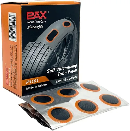 PAX 108 parches redondos de tubo interior de 0.75 pulgadas, kit de reparación de pinchazos de neumáticos de bicicleta para bicicleta de carretera,