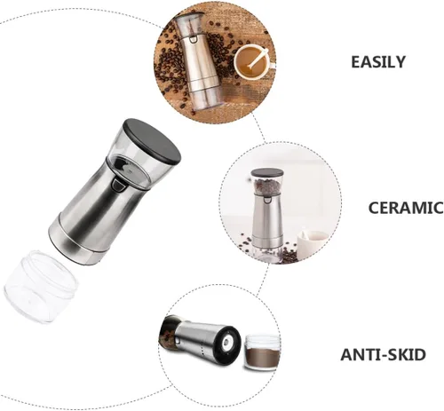 Miniatura 7 de BESPORTBLE Electric Coffee Grinder with Stainless Steel Liner Anti-skid Base USB Rechargeable Spice and Bean Grinder for Kitchen Easy to Clean Small