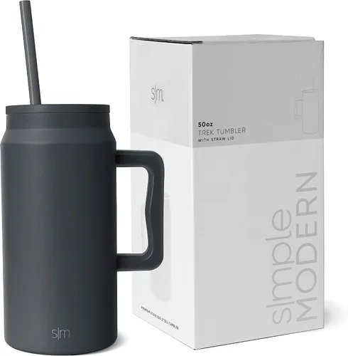 Miniatura 17 de Simple Modern - Vaso de 1,5 l con asa y tapa con pajita, botella de agua grande de acero inoxidable reutilizable con aislamiento, regalos para Rocío