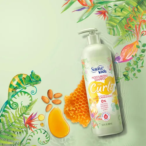 Miniatura 4 de Suave Champú natural para el cabello rizado con miel de almendra dulce para niños, sin desgarros, sin sulfatos, sin parabenos, sin siliconas, sin
