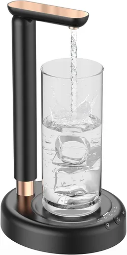Dispensador de agua de escritorio para botella de 5 galones, dispensador de jarra de agua SPOVEN de 5 galones con diseño de altura ajustable, bomba