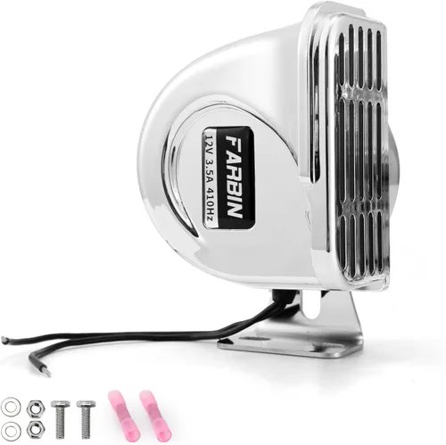 Miniatura 11 de FARBIN Bocina para barcos de acero inoxidable impermeable para barcos Bocina de coche súper fuerte de 12 V con soporte base para veleros, yates