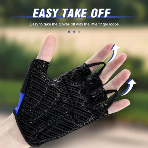 Miniatura 3 de Guantes de ciclismo para hombres y mujeres con almohadilla antideslizante que absorbe los golpes, peso ligero, ajuste agradable, guantes