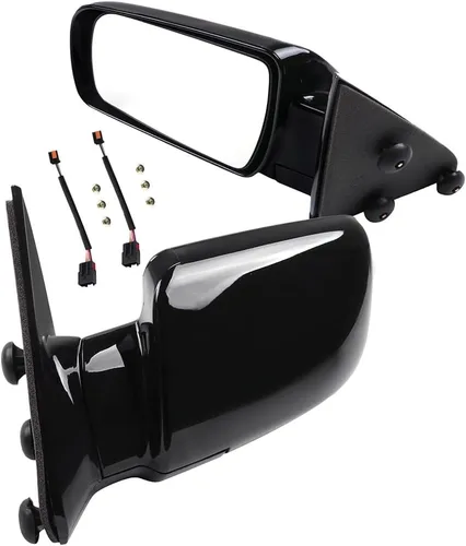 Miniatura 20 de Juego de montaje de espejos laterales Compatible con 1987-2002 para Jeep Wrangler con puerta media, plegable manual, espejo negro manual texturizado