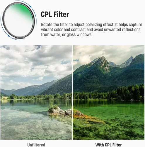 Miniatura 6 de NEEWER Kit de filtro de lente de 1.929 in ND8 ND64 CPL, densidad neutra+kit de filtro polarizador circular con 30 capas de revestimiento nano/vidrio