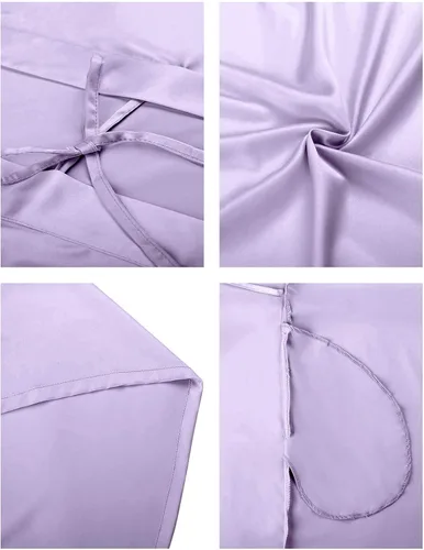 Miniatura 4 de SIORO - Albornoz de satén para mujer, sedoso kimono, para novia, damas de honor, boda, fiesta, salón, corto, XS-XXL