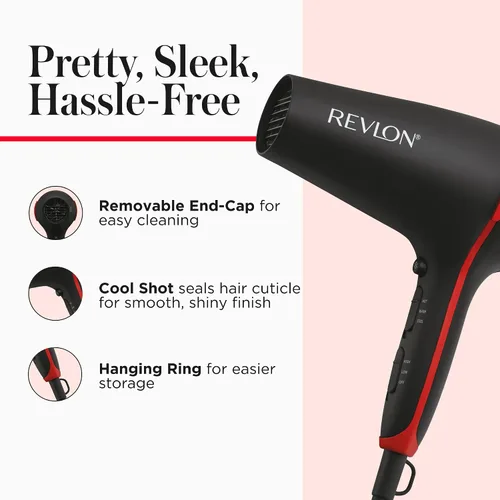 Miniatura 6 de REVLON SmoothStay - Secador de pelo con infusión de aceite de coco con difusor y concentrador, secador de cerámica iónico para control